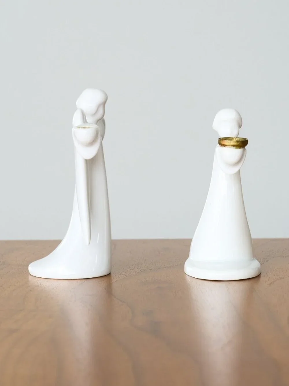 2 Vintage ROSENTHAL Angel Candle Holders White Porcelain MCM Germany READ